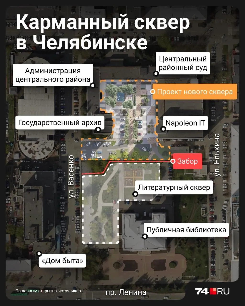 Задержка сдачи сквера возле администрации Центрального района Челябинска: расторгнуты контракты, новая установка и сроки.