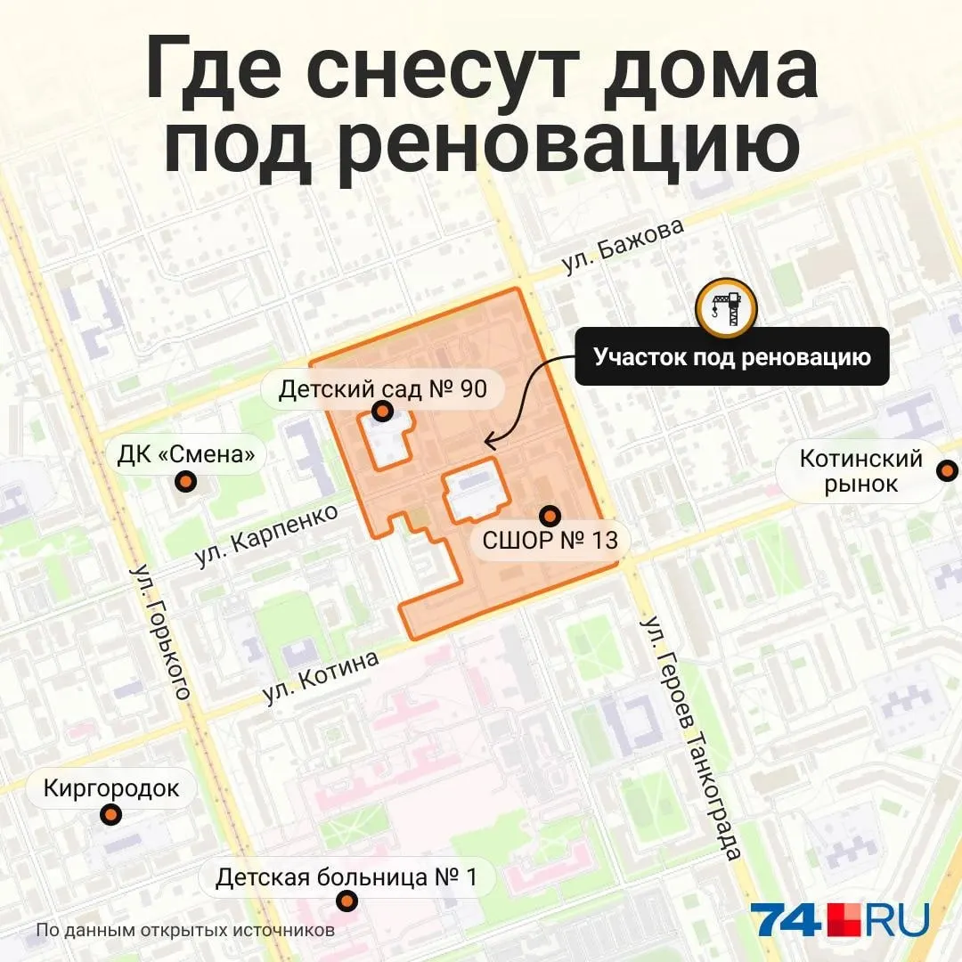 Мэрия объявила аукцион на комплексное развитие территории в границах улиц Бажова, Героев Танкограда, Котина и Культауры и планирует расселить старую застройку ради современного жилья в ближайшие годы.