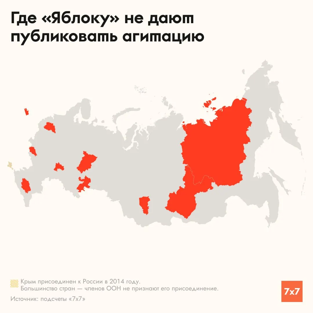 Региональные кандидаты от «Яблока» столкнулись с запретами и ограничениями на размещение своей программы в местных СМИ.