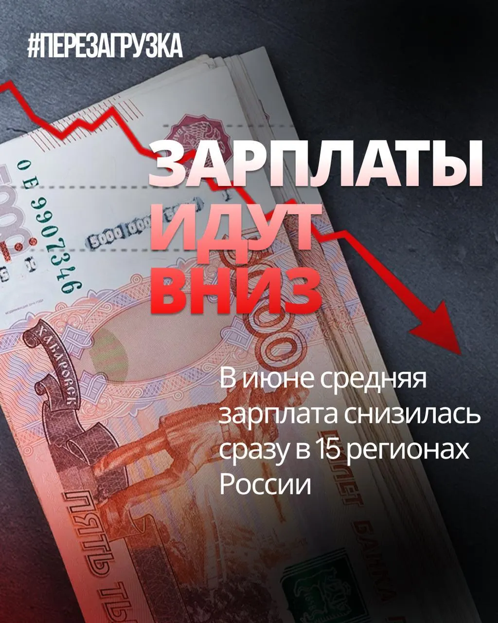 Средняя номинальная зарплата упала в 15 регионах; падения достигали до 18% в отдельных регионах по сравнению с маем; инфляция за месяц составила 0,87%.